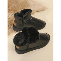 Tobillo impermeable para mujer, zapatos cálidos de felpa, botas de nieve antideslizantes con forro de piel, invierno, 2023 - details 8