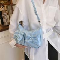 Bolso cruzado portátil de estilo coreano con lazo, bolso de hombro plisado Y2k de Color sólido, bolso de hombro con cordón fruncido, bolso de Pu para mujer - details 9