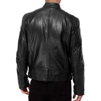 Chaqueta de cuero para hombre, chaqueta informal de moda para motocicleta, chaqueta de PU con cuello ajustado, chaqueta de cuero a prueba de viento para otoño e invierno, estilo para hombre - details 8