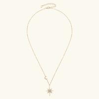 Collar de moissanita completa de plata 100% 925, gargantilla de estrella y luna chapada en oro de 18 quilates, joyería de lujo para hijab, regalo para mujer, oficial de Miravia - details 4