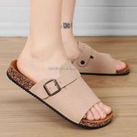 Nuevas sandalias de cuña de corcho para hombre americano con diseño de botones de talla grande 46, zapatillas de verano suaves y cómodas, para caminar en la playa - details 4