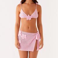 Conjunto de Falda de Crochet para Mujer Top de Tanque con Halter, Mini Falda de Playa Hueco - details 2