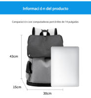 Mochila informal con tapa para hombre, bolsa impermeable con contraste de color ligero, para ordenador de 15,6 pulgadas, para estudiantes - details 8