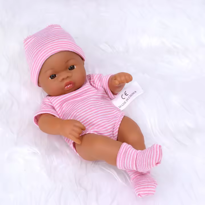 Muñecas negras africanas de 20cm, bebé Reborn, tacto suave, alta calidad, juguetes para niños - 1