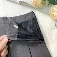 Falda plisada gris Vintage para mujer, minifaldas Kawaii de cintura alta, uniforme escolar de moda coreana, ropa de calle Haruku para primavera - details 5