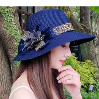 Gorra de Sol de Verano Sombrero de Playa de Paja con Lazo de Beige Moda de Mujer Regalo de Panamá - details 1
