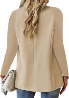 Chaqueta de traje pequeña de manga larga para mujer, Color sólido, otoño - details 15
