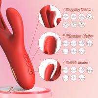 LOVENOTE-consolador vibrador de conejo, Juguetes sexuales, masajeador del punto G, 3 en 1, 14 vibraciones y 7 lengua para lamer - details 9