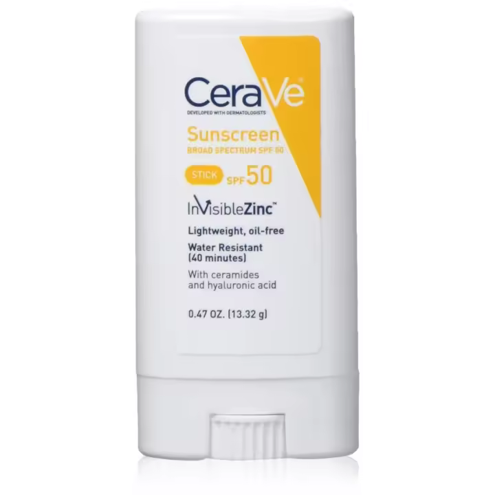 CeraVe Sunscreen Stick SPF protector solar mineral de 50 onzas para niños y adultos |   sin fragancia, 0,47 onzas - 1