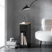 Auxiliares para Salón Mesilla de Noche Estrecha para Dormitorio con 1 Cajón y 1 Compartimento Abierto Blanco y Madera 20 x 35 x 60 cm FBT111-WNx2 ES - details 45