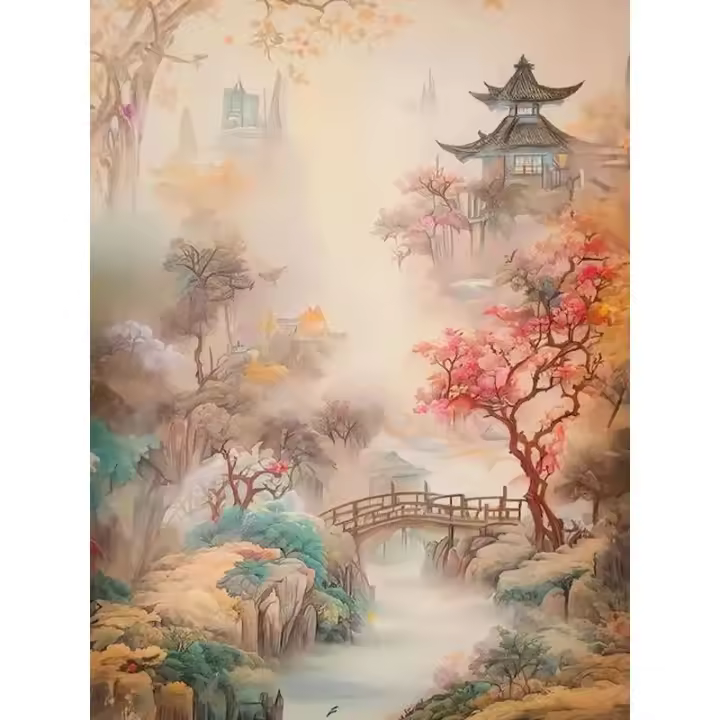Pintura al número Ruopoty 40x50cm Marco DIY Pintura al óleo de paisaje en lienzo para decoración del hogar Para adultos Estilo moderno Material de lona - 1
