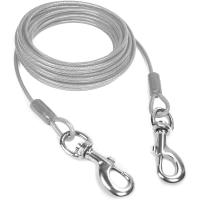Cable de Atadura para Perros con Revestimiento de PVC Resistente a Masticaciones Longo suficiente para Perros Grandes Adecuado para Acampar al Aire Libre - details 0