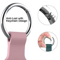 Soporte AirTag para llavero, funda de silicona para llaves, bolsas, equipaje, collares de mascotas, diseño antipérdida y resistente a los arañazos para Apple AirTags 2021, paquete de 5 - details 1