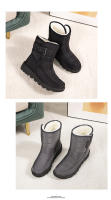 Botas de nieve de algodón para mujer, botas altas impermeables, antideslizantes, novedad de 2024 - details 11