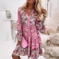 2025 primavera y verano nueva falda de empalme de flores para mujer mini vestido en capas. - details 9