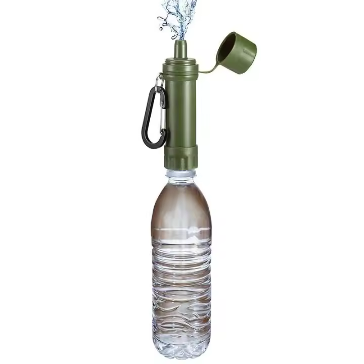 Purificador de filtración para beber al aire libre, vida de emergencia, filtro de agua de paja de supervivencia portátil, suministros de viaje y Camping - 1