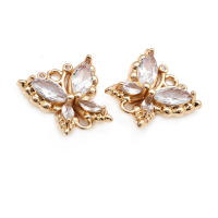 4 Uds. De circonita de latón de Color dorado de 18K, 2 agujeros, dijes de conexión de mariposa, colgantes, collar, pendientes, accesorios de joyería de alta calidad - details 11