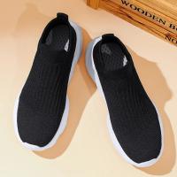 Zapatos Deportivos Con Plataforma A La Moda Para Hombre, Zapatillas Informales De Punto Rojo De Alta Calidad, Zapatillas Para Correr Ligeras Y Transpirables Sin Cordones Para Hombre - details 2