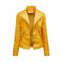 Chaqueta de Mujer de Cuero Sintético Estilo Varsity Moto Biker Bomber Ligera Casual Outerwear Short Coats con Cierre de Cremallera y Forro de Poliéster Adecuada para Otoño e Invierno - details 7