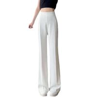 Pantalones de pierna ancha para mujer, pantalón negro de cintura alta de estilo coreano, pantalones de traje grises holgados a la moda para oficina, ropa de calle - details 22