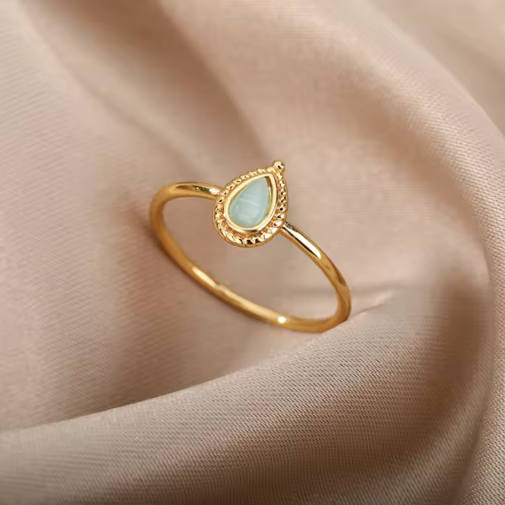 Anillo de Acero Inoxidable de Color Oro Joyería Estética de Boda para Parejas Envío Gratis - 1