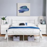 2 piezas Mesitas de Noche con 3 Cajones 45x35x60,5cm Mesitas de Noche Modernas para Dormitorio Mesa Auxiliares de Madera para Sala de Estar Blanca - details 2