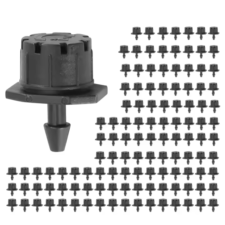 Goteros de riego ajustables de 150 piezas, rociadores de 1/4 pulgadas, emisor, gotero, Mini aspersores de riego por goteo para césped - 1