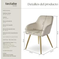 Sillas de Comedor Ergonómicas y Versátiles Juego de Sillas Tapizadas en Terciopelo - details 18