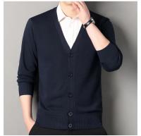 Cardigan Casual para Hombres Cuello en V Pantalón de Moda de Otoño e Invierno Tejido de Botones - details 6