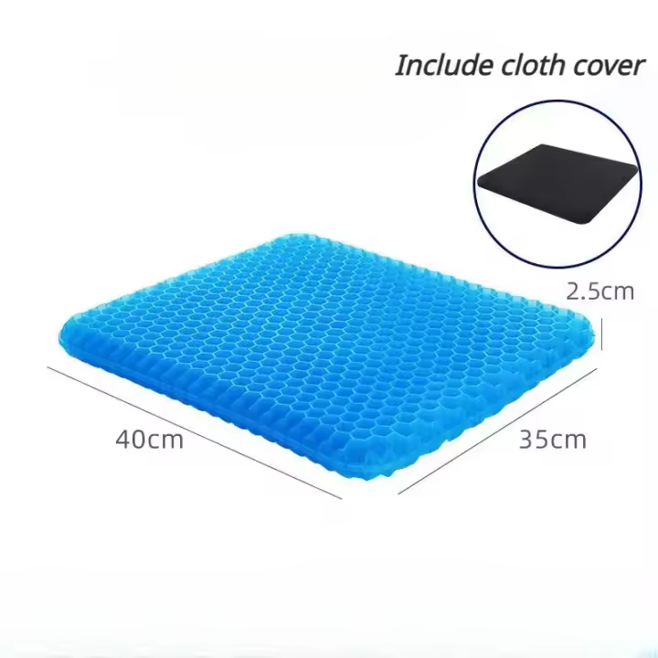 Cojín de Gel para asiento de coche y oficina, almohadilla suave para aliviar la presión, transpirable, doble espesor, para verano - 1