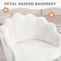 Silla de Escritorio Giratoria de 360 Grados Silla de Vestir de Terciopelo con Espalda de Peta y Ruedas Altura Ajustable Muebles y Organización - details 2