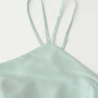 Vestido de Tirantes Ouwu para Mujer Espalda Abierta, Cuello Colgante, Textura de Seda - details 4