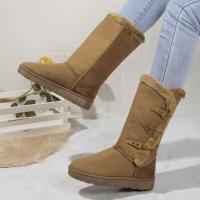 Botas de nieve para mujer, zapatos planos para exteriores, botas cortas cálidas, otoño e invierno - details 3