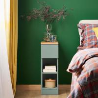 Auxiliares para Salón Mesilla de Noche Estrecha para Dormitorio con 1 Cajón y 1 Compartimento Abierto Blanco y Madera 20 x 35 x 60 cm FBT111-WNx2 ES - details 36