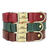 perro personalizado, collares cuero PU personalizados perros, Collar identificación de mascotas acolchado suave para perros - details 2