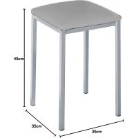 Sólida y Firme - Estructura Color Aluminio y Asiento en Polipiel - Color del Asiento: Gris. Contenido - details 1