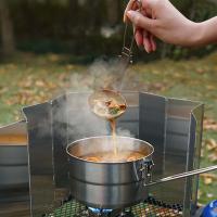 Cuchara plegable de acero inoxidable para exteriores, cucharón para sopa, utensilios de cocina para senderismo, mochilero, Viajes - details 5