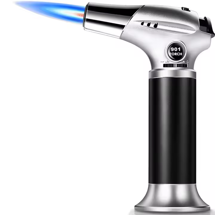 Antorcha de butano, soplete de butano recargable para cocina con bloqueo de seguridad y llama ajustable (gas butano no incluido) - 1