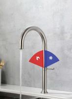 Grifo cepillado de níquel/pistola gris/oro, grifos de fregadero de cocina de un solo mango giratorios de 360 ​​grados de acero inoxidable 304 - details 4