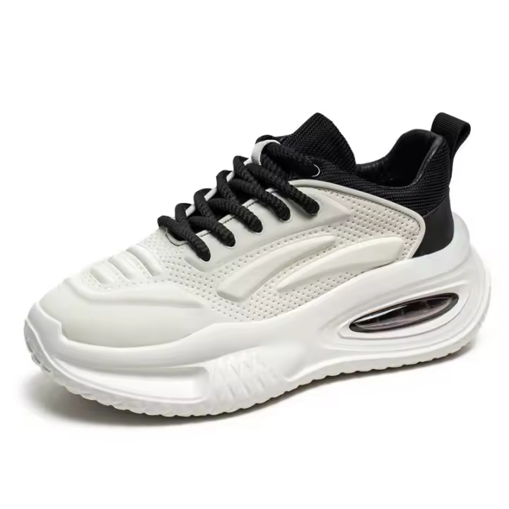 Zapatos deportivos informales con colchón de aire para hombre, zapatos de algodón con aislamiento grueso y felpa y suela aumentada - 1