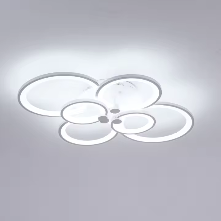 Goeco Lámpara de techo LED moderna 80W, 7200LM, acrílico, eficiencia energética para sala de estar, dormitorio, comedor, cocina Montaje semi-flush, lacado, interruptor de botón - 1