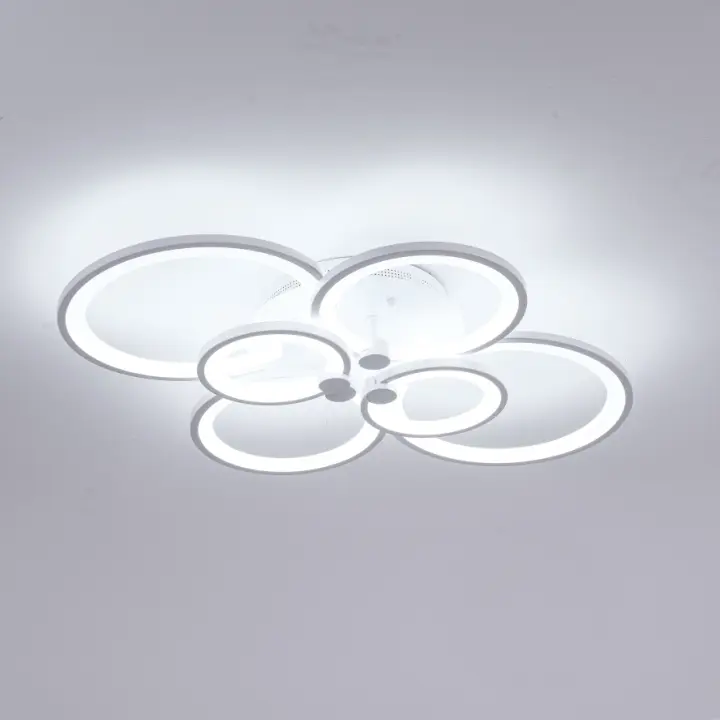 Goeco Lámpara de techo LED moderna 80W, 7200LM, acrílico, eficiencia energética para sala de estar, dormitorio, comedor, cocina Montaje semi-flush, lacado, interruptor de botón - 1