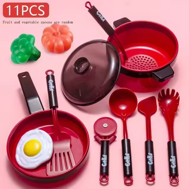 Juego de Cocina para Niños Utensilios de Cocina de Frutas de Cocina Juguete Educativo para Niñas - 1
