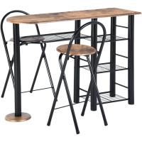 Juego de Mesa de Cena Plegable para 2 Personas Mesa de Cocina Pequeña con Sillas Plegables - details 0