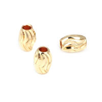 Cuentas de Brass Doradas de 18K Diseño Ovalado Cilíndrico Suministros para Hacer Joyería DIY - details 18