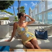 OUWU-Conjunto de falda larga de punto para mujer, top de bikini bordado floral, falda de cintura, elegante vestido de playa de verano - details 16