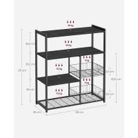 Estantería de Cocina con 2 Cestas de Malla Metálica, Estantería para Microondas, con Estantes y Ganchos, 35 x 80 x 95 cm, Estilo Industrial, Marrón Rústico y Negro - details 21