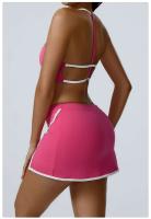 Conjunto de dos piezas de sujetador y pantalones cortos de entrenamiento de yoga, conjunto deportivo de mujer Fiess yoga Tre elástico de retales - details 15