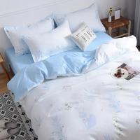 Cubierta de Edredón Moderna y Sencilla con Diseño de Flores a Cuadros para Cama Doble Tamaño King en Color Rosa - details 3