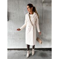 Abrigo de lana de manga larga Simple para mujer, moda de otoño e invierno - details 9